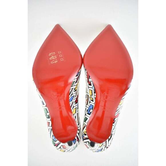 Christian Louboutin Hot Chick 100 Patent CL 3D Black White Red Heel Pump 38.5 - Picture 12 of 12